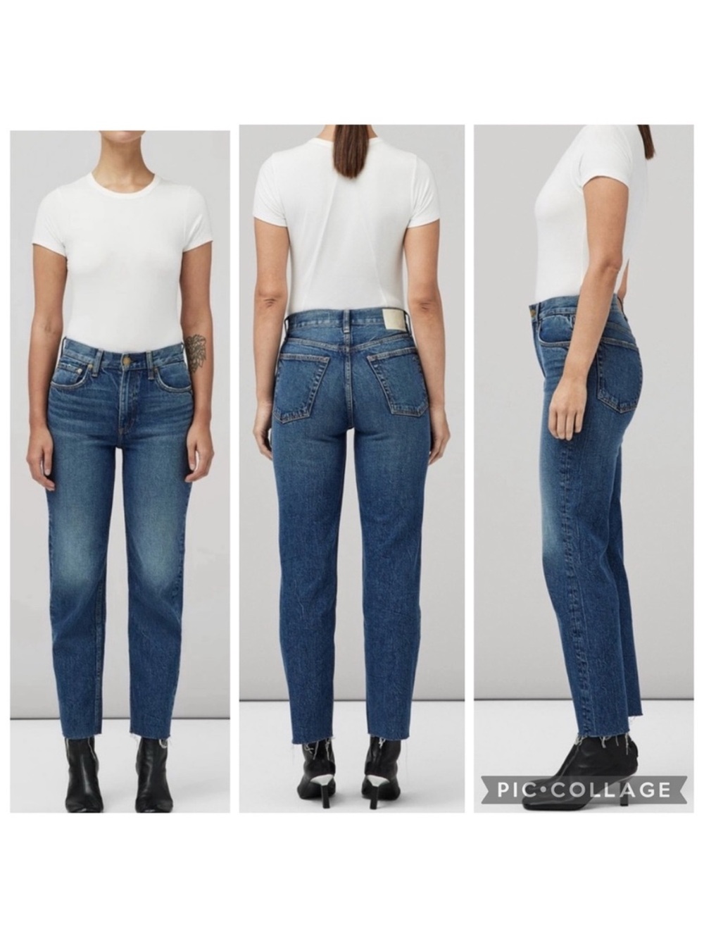 Rag & Bone Harlow Mid-rise Straight Clover Blue Denim Jeans Sz 25